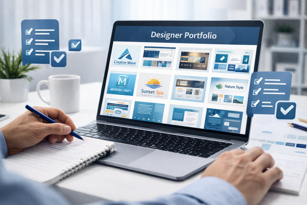 evaluating graphic designer portfolio