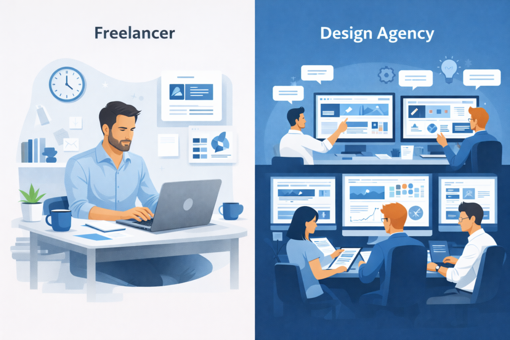 freelancer vs agency graphic designer comparison