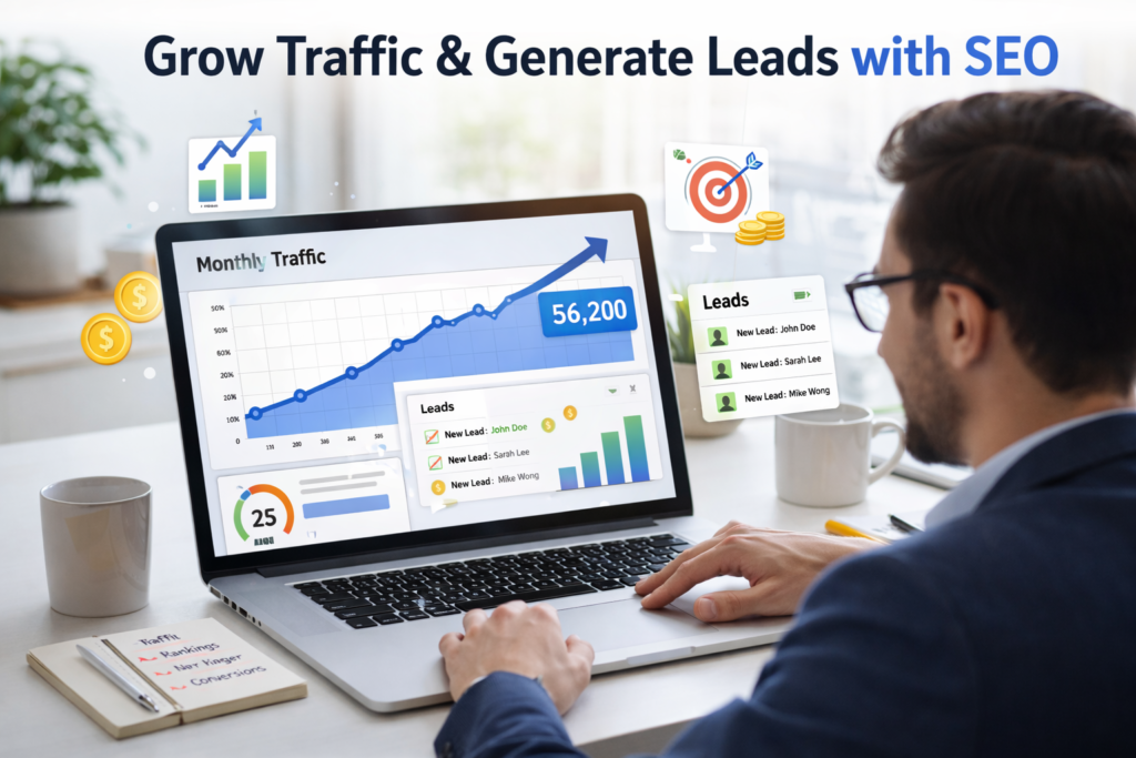 SEO traffic and lead generation growth